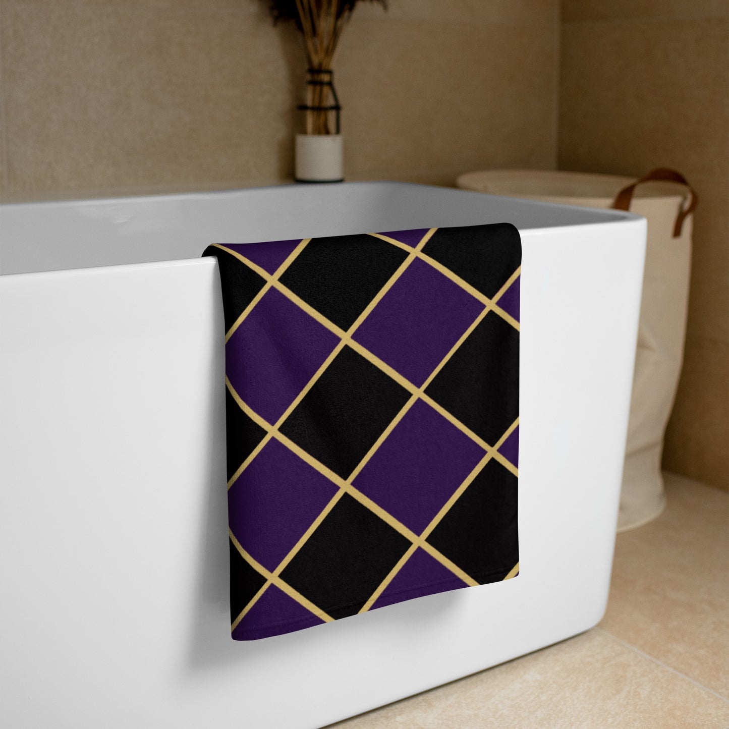 diamond pattern beach towel
