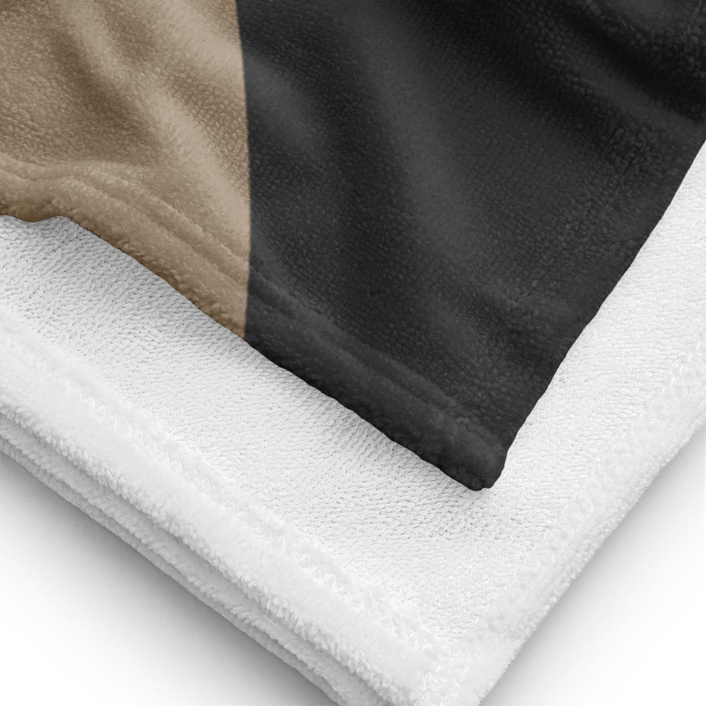 beach and bath towel with beige geometric shapes