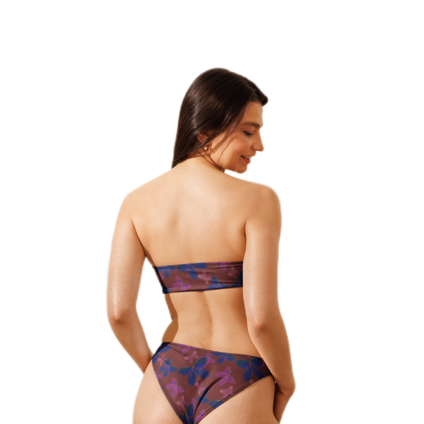 Butterfly Bandeau Bikini Burgundy