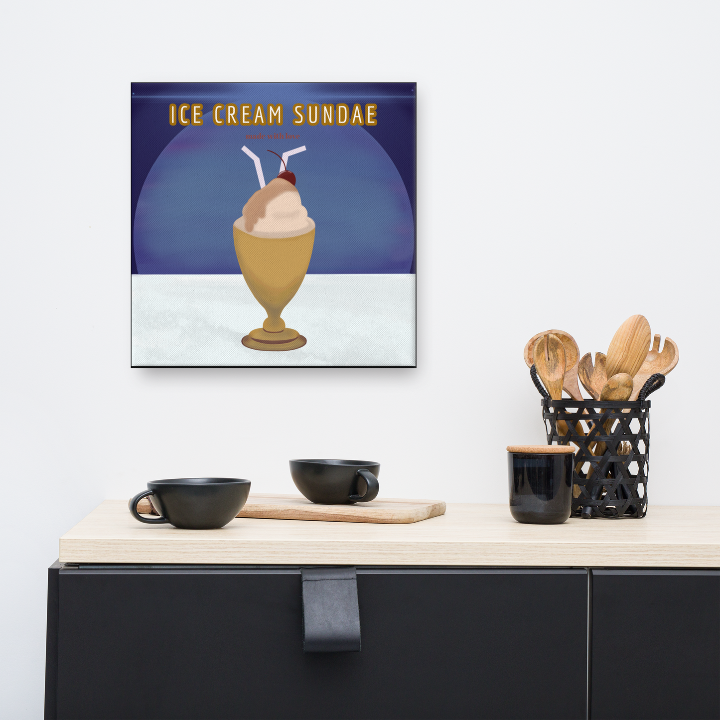 Wall Art Ice Cream Sundae Painting