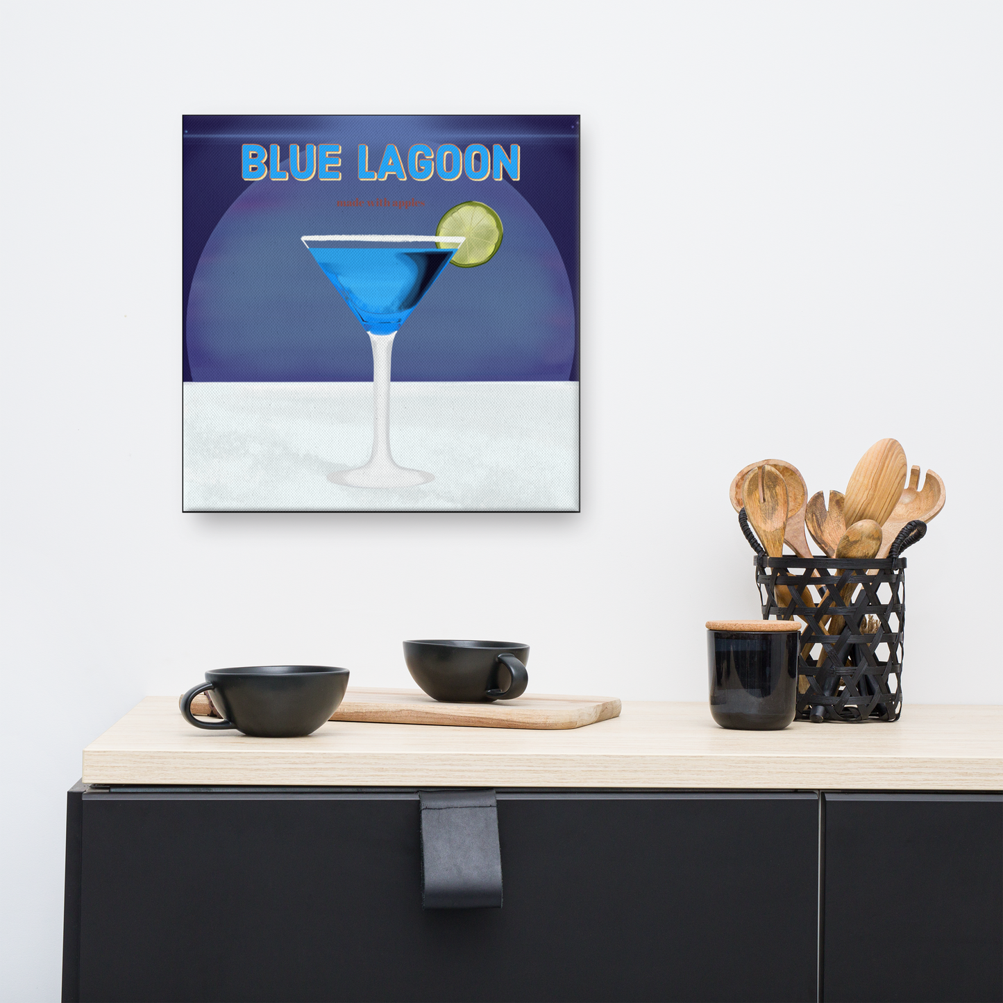 Wall Art Blue Lagoon Cocktail Painting
