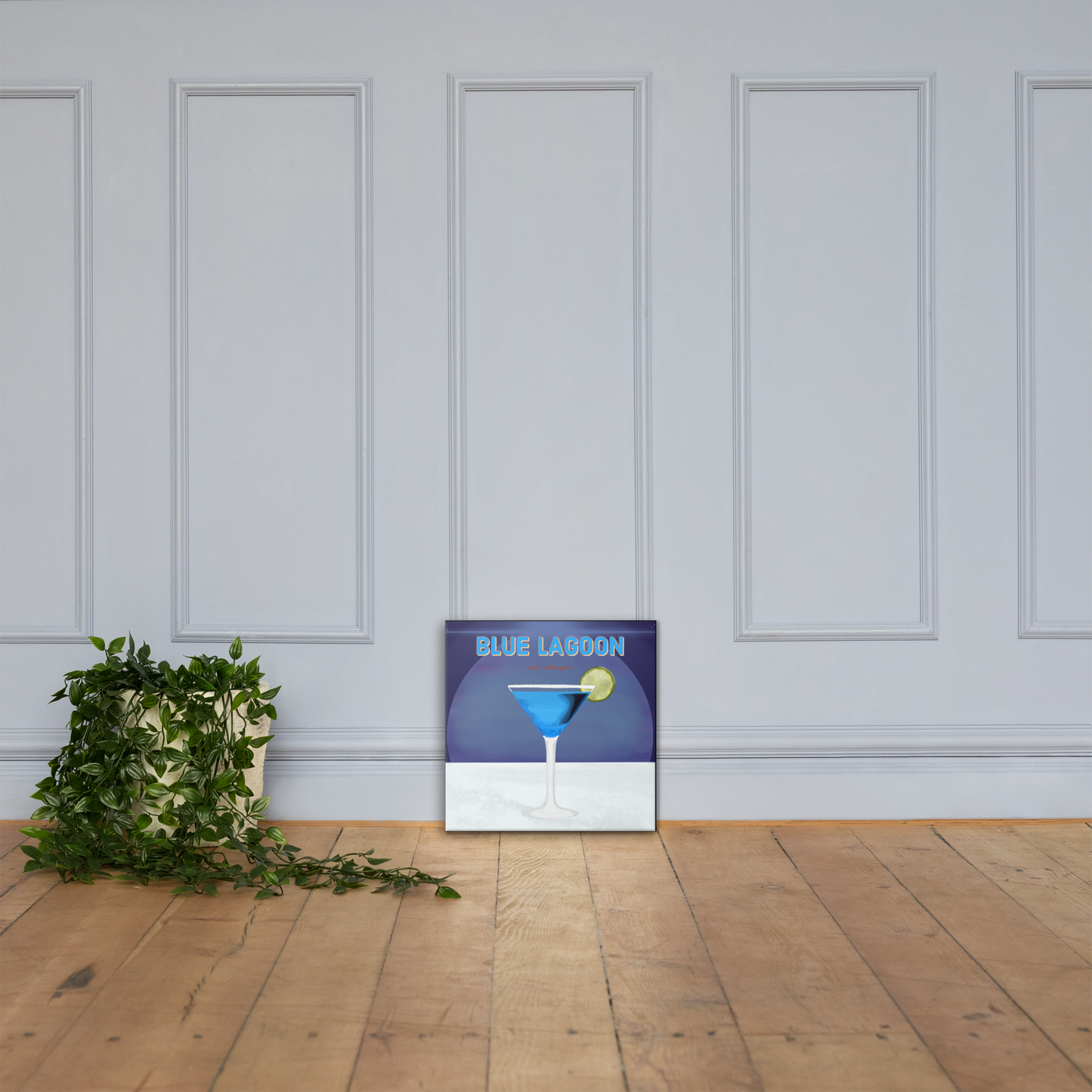 Wall Art Blue Lagoon Cocktail Painting