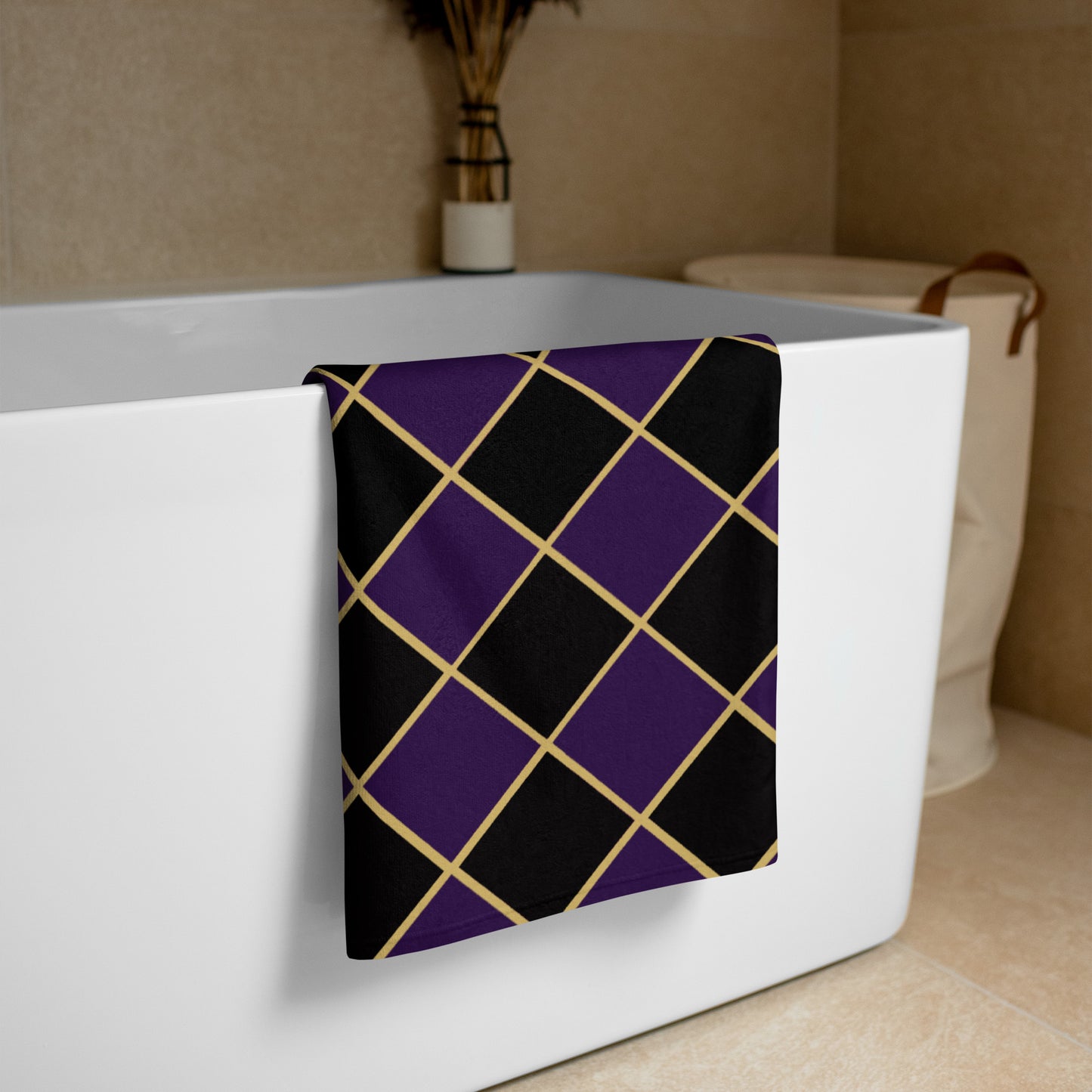 diamond pattern beach towel