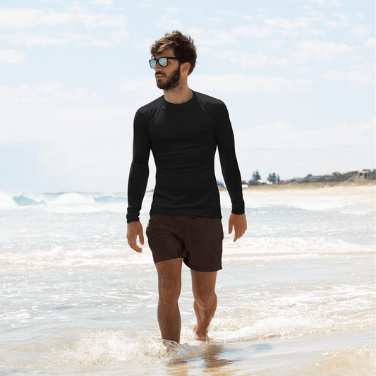 mens rash guard in black
