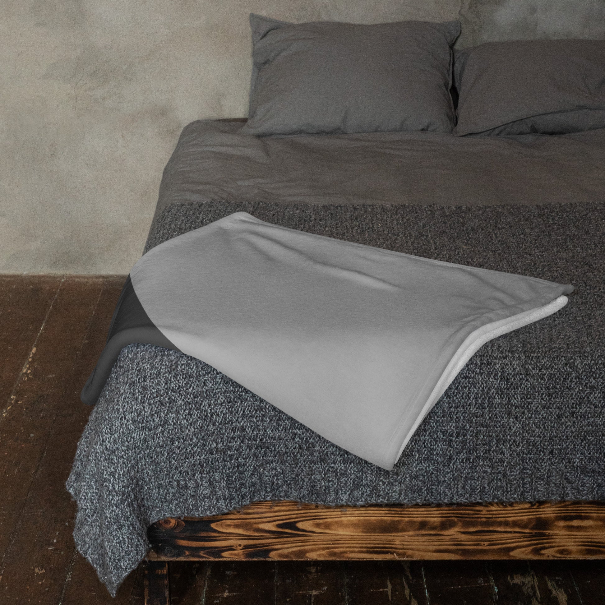 throw blanket in shades of gray