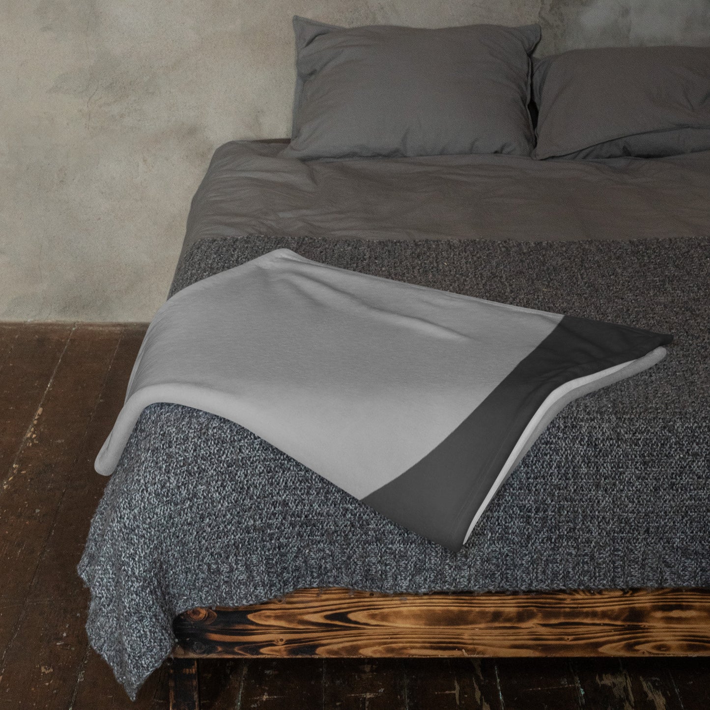 throw blanket in shades of gray