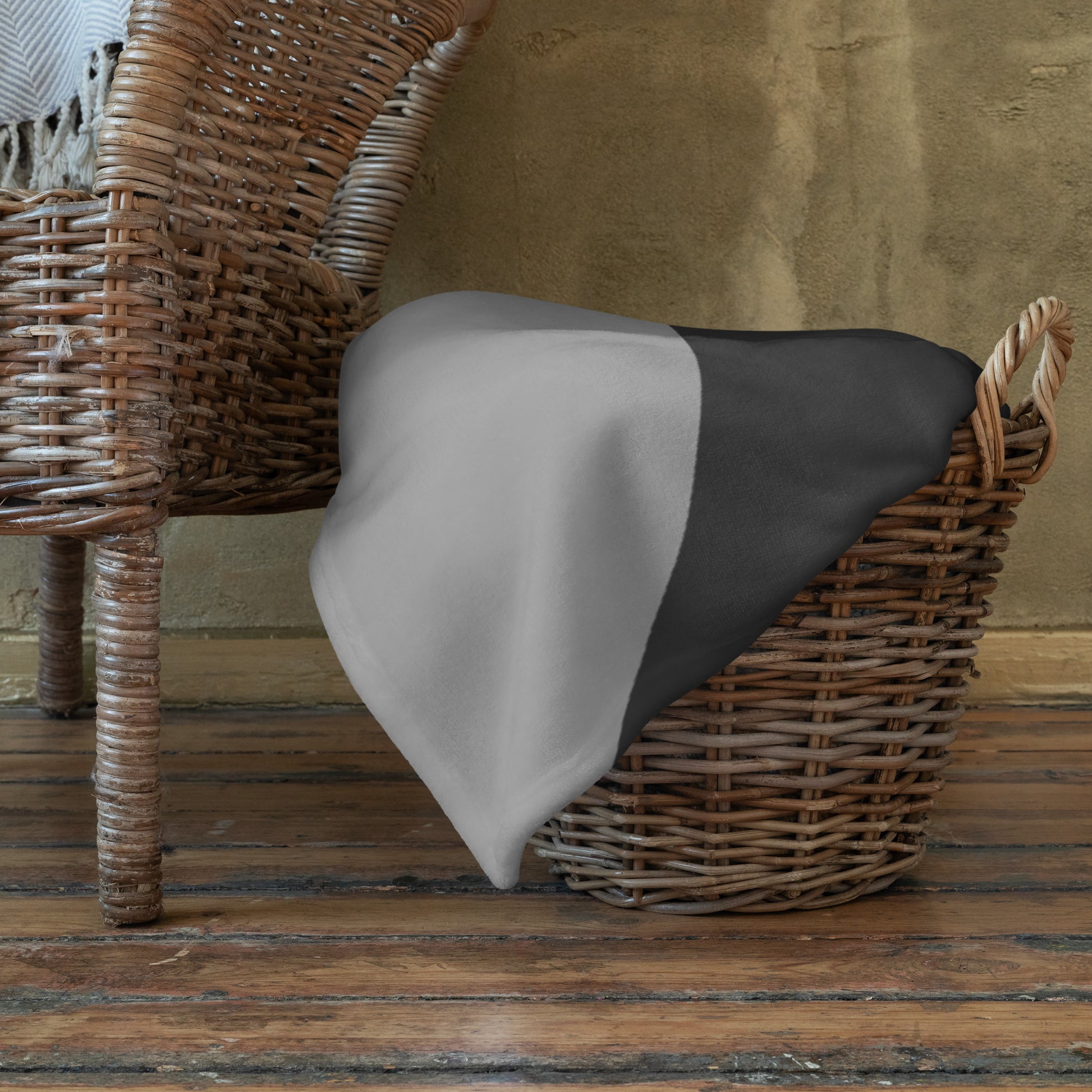 throw blanket in shades of gray